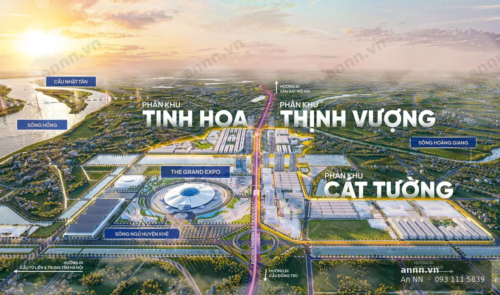 Tổng mặt bằng Vinhomes Global Gate — ba phân khu Tinh Hoa, Thịnh Vượng, Cát Tường