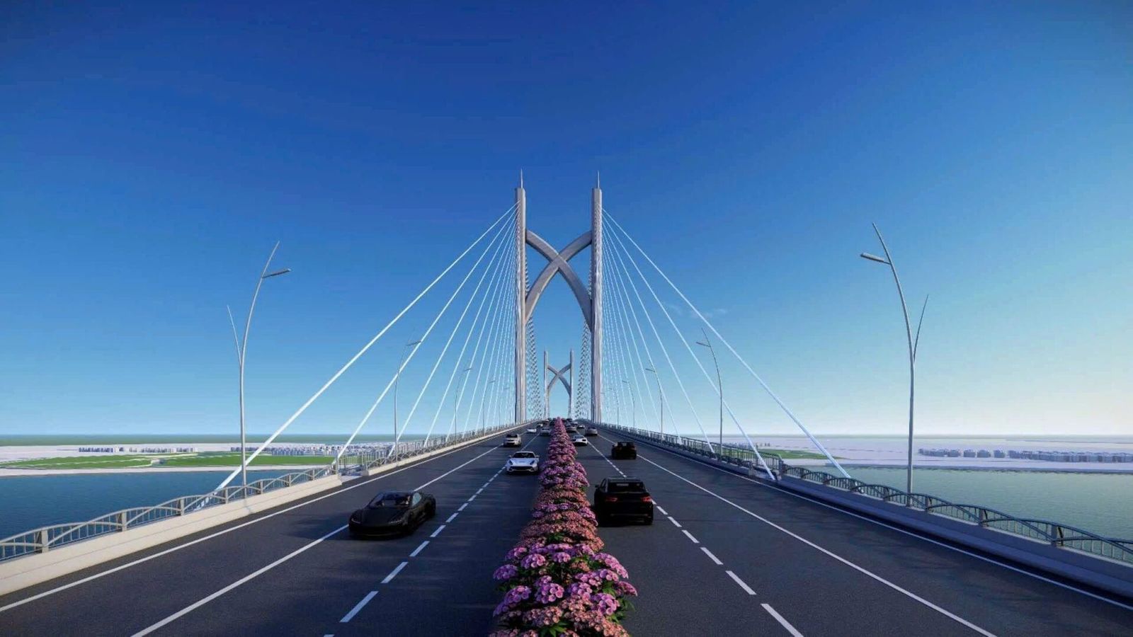 Phối cảnh nhịp chính cầu Cần Giờ