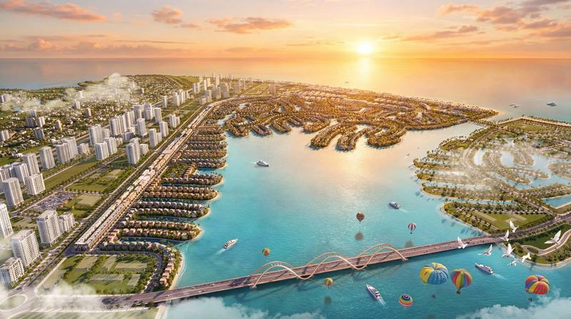 Bố cục phân khu nhìn từ hướng cửa biển