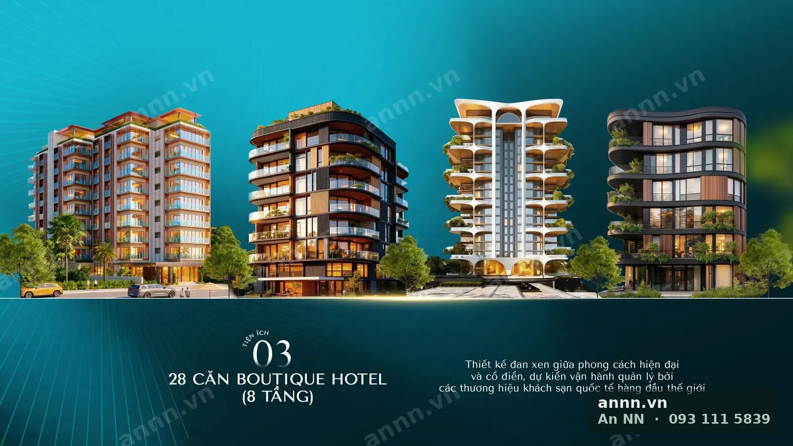 Boutique hotel và dãy phố chủ đề
