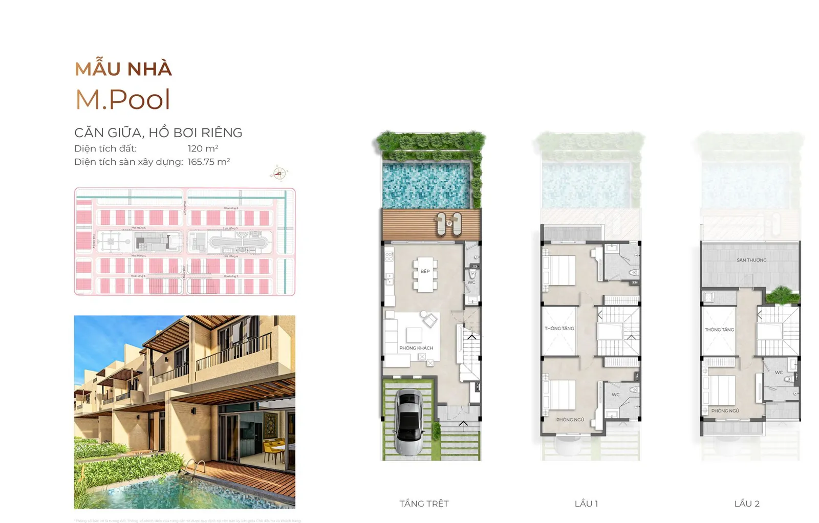 Tiểu khu Ma Rốc] M.Pool - Căn giữa, hồ bơi riêng