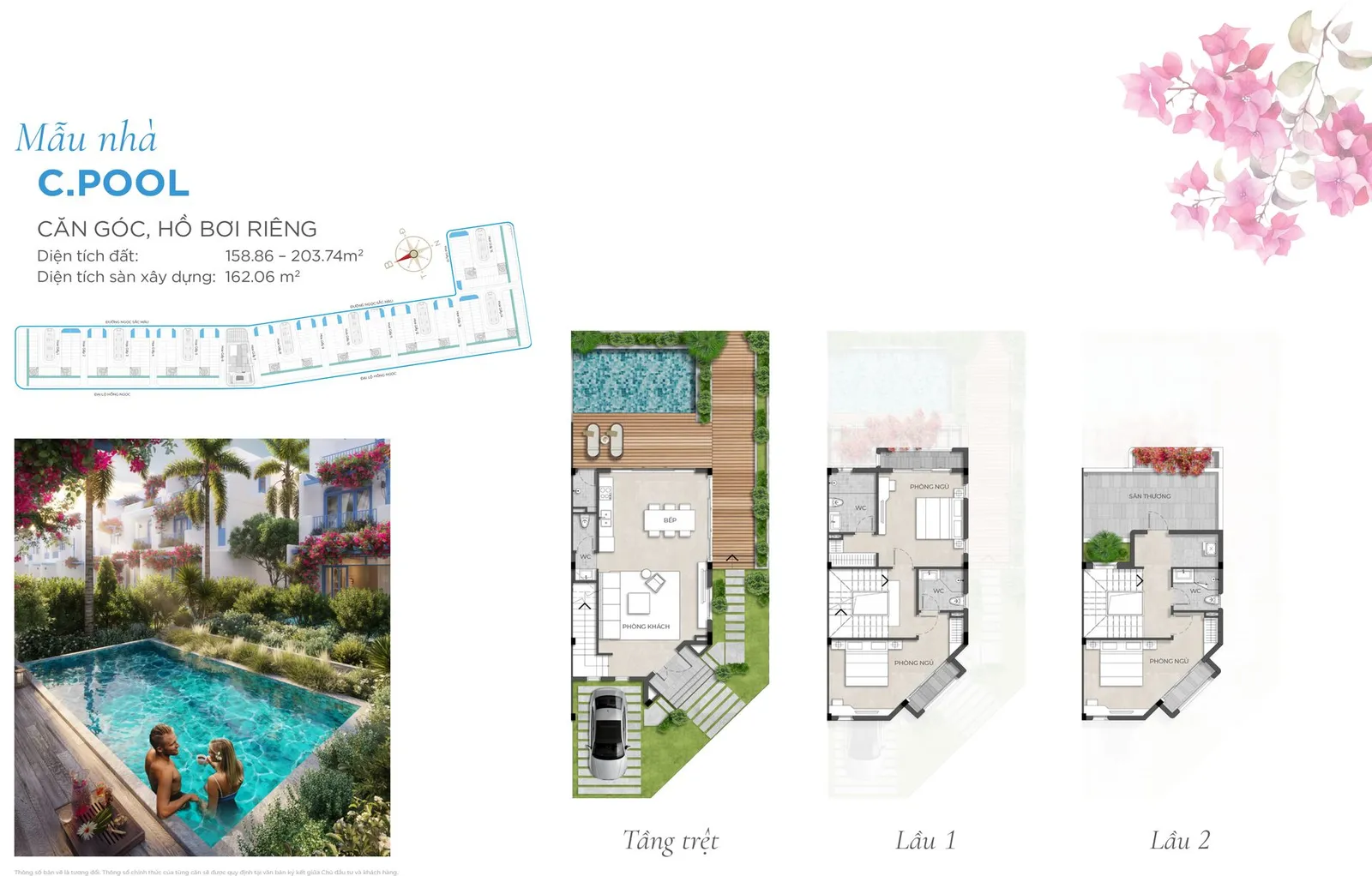Tiểu khu Hy Lạp] C.POOL - Căn góc, hồ bơi riêng