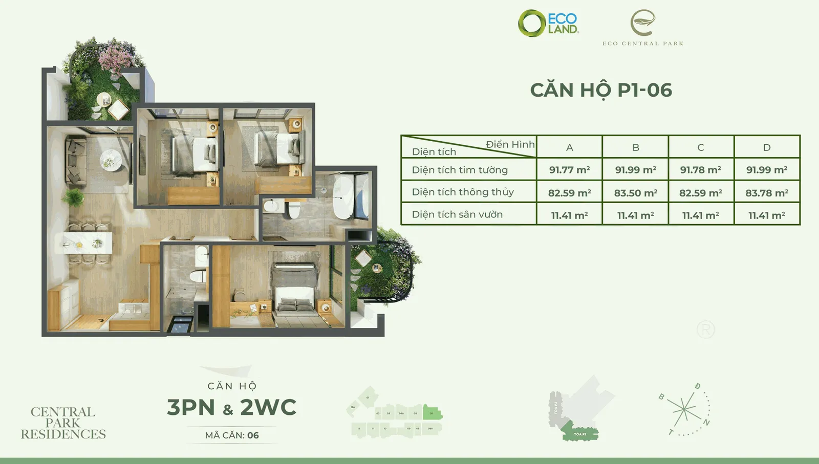 Căn hộ 3PN loại 2