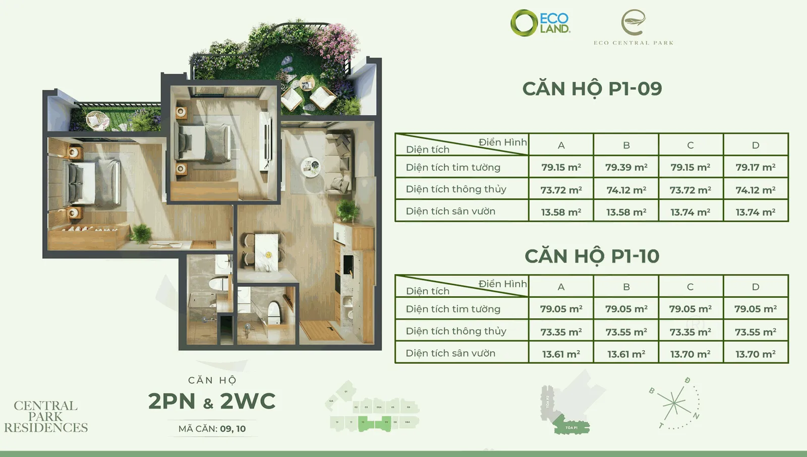 Căn hộ 2PN loại 3