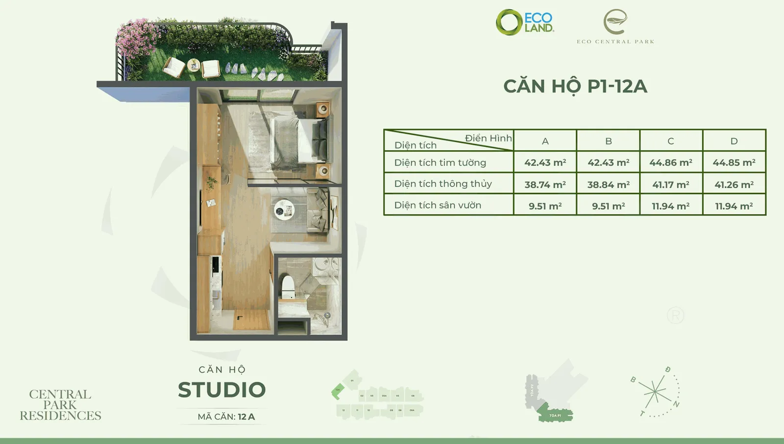 Căn hộ STUDIO Loại 1