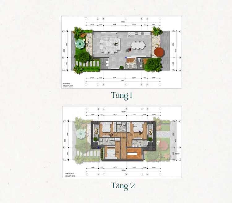 Tầng cao: 2 tầng