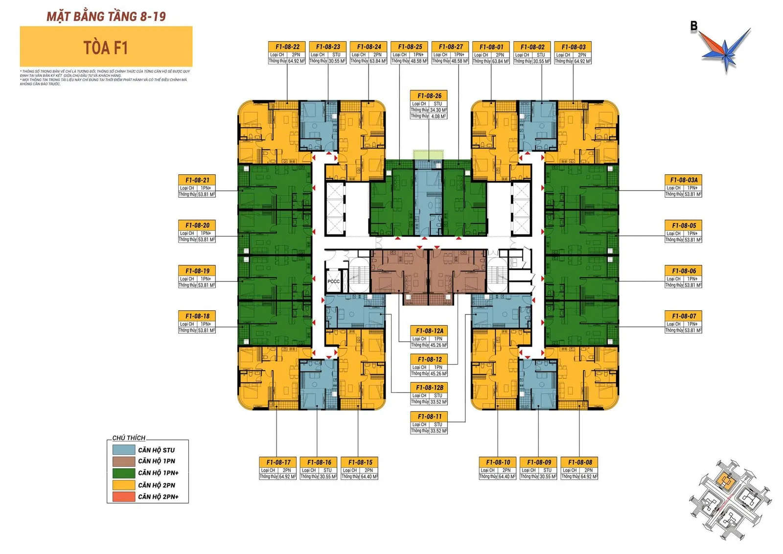MẶT BẰNG TẦNG ĐIỂN HÌNH TOÀ F1