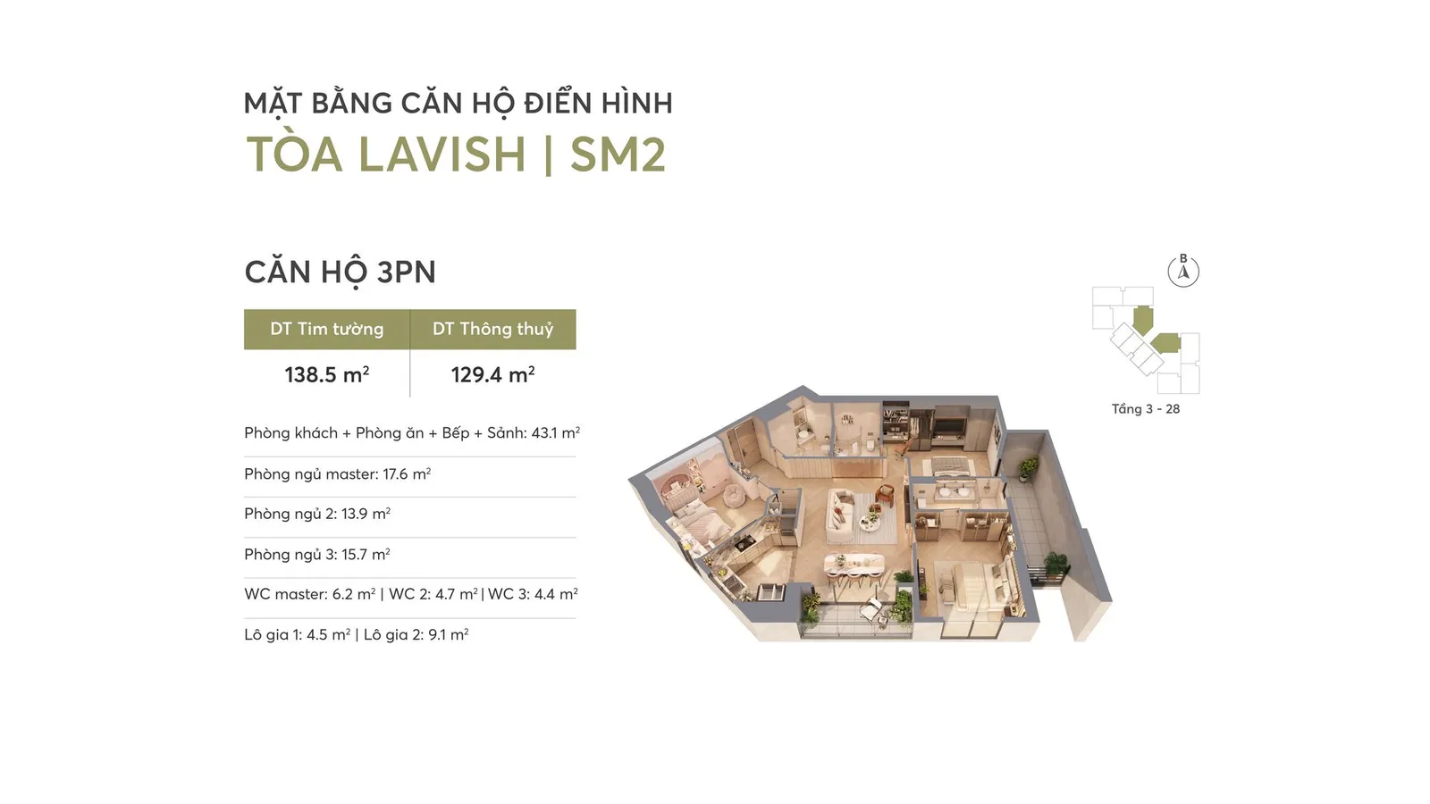 Căn hộ 4 phòng ngủ