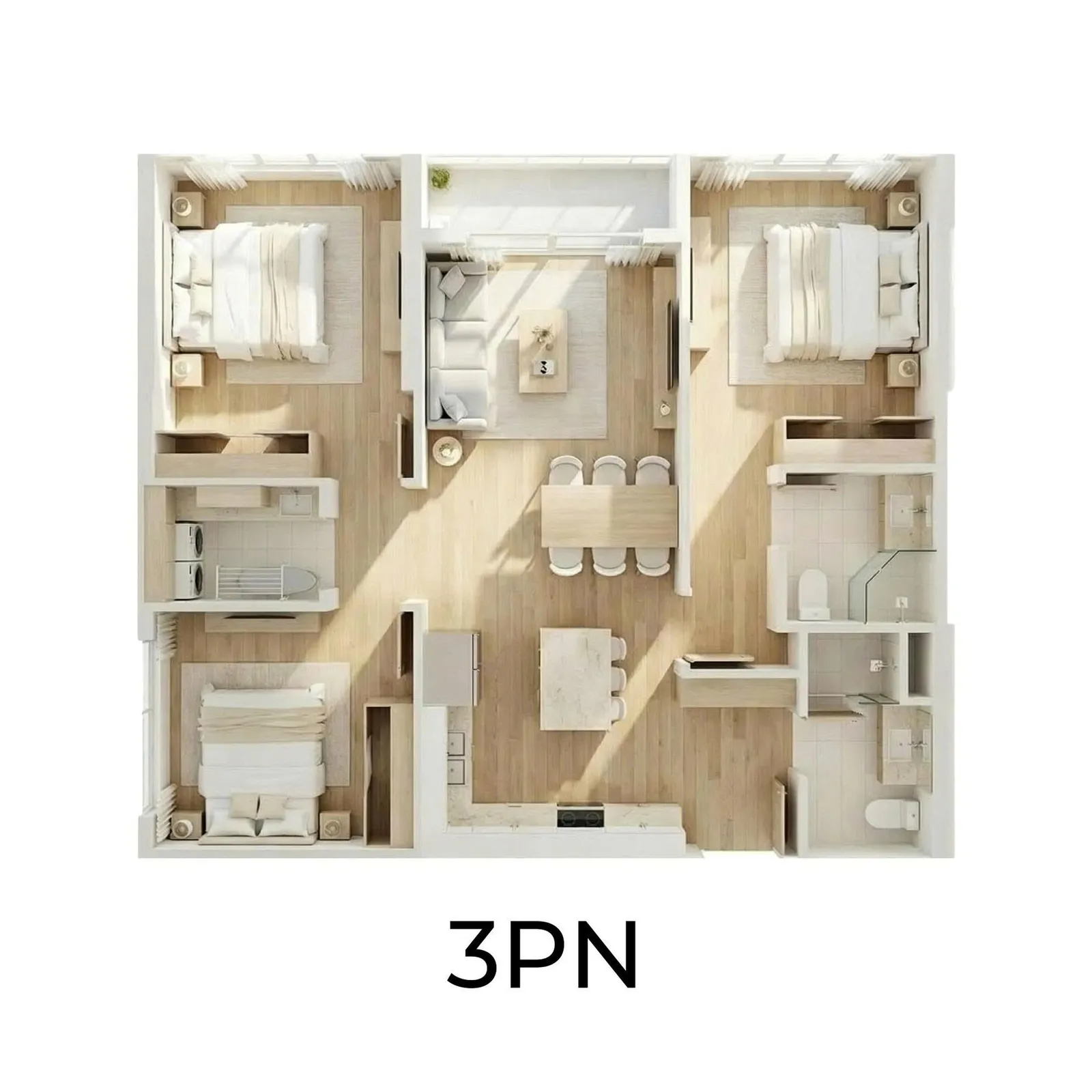 Số căn: 6 căn/sàn Căn 3PN