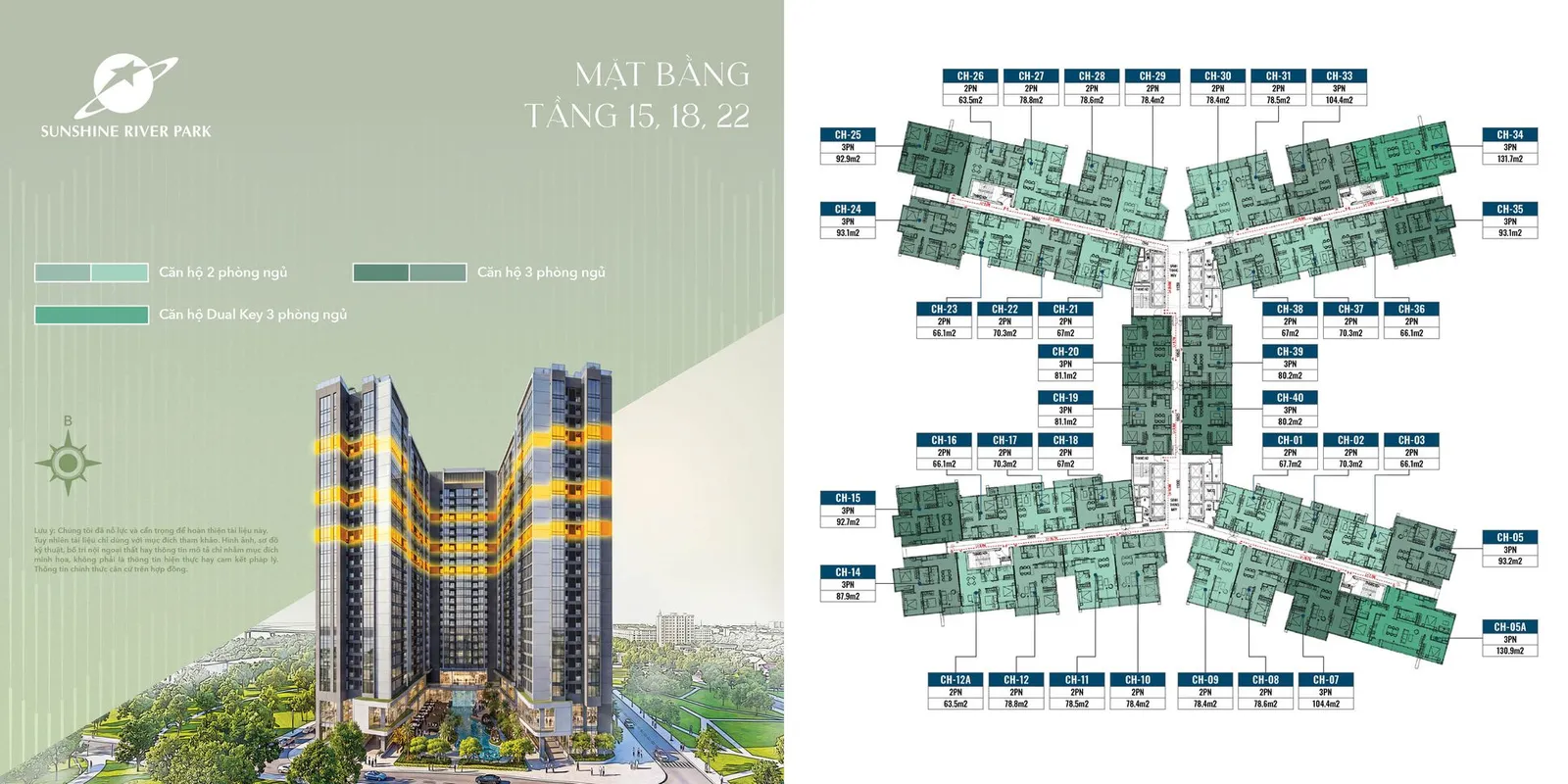MB TẦNG 15, 18, 22