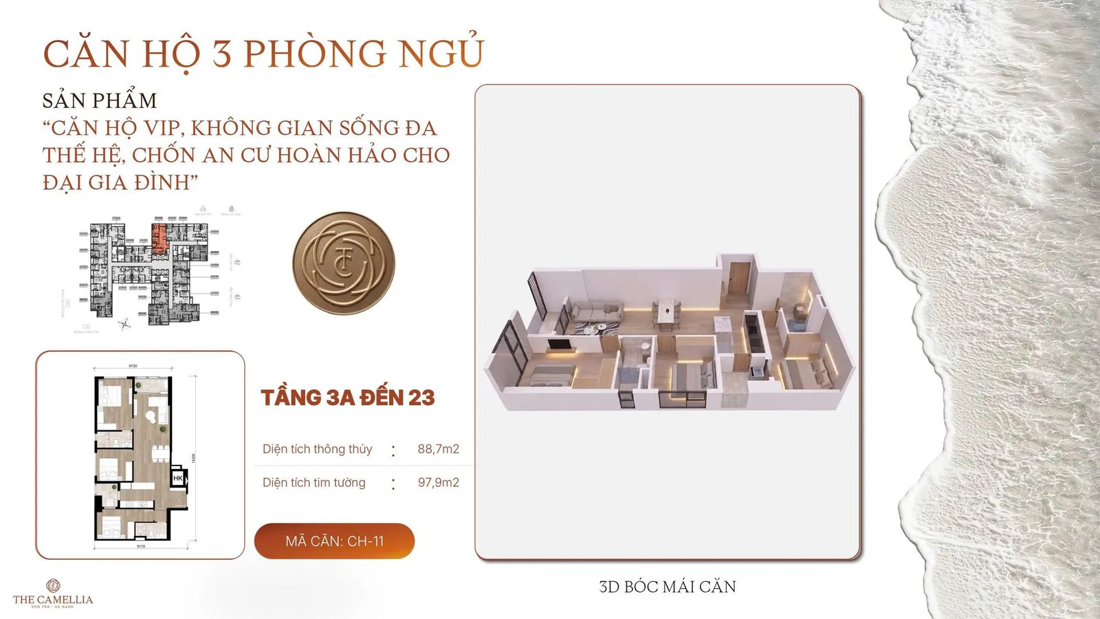 Căn hộ 3 phòng ngủ 2