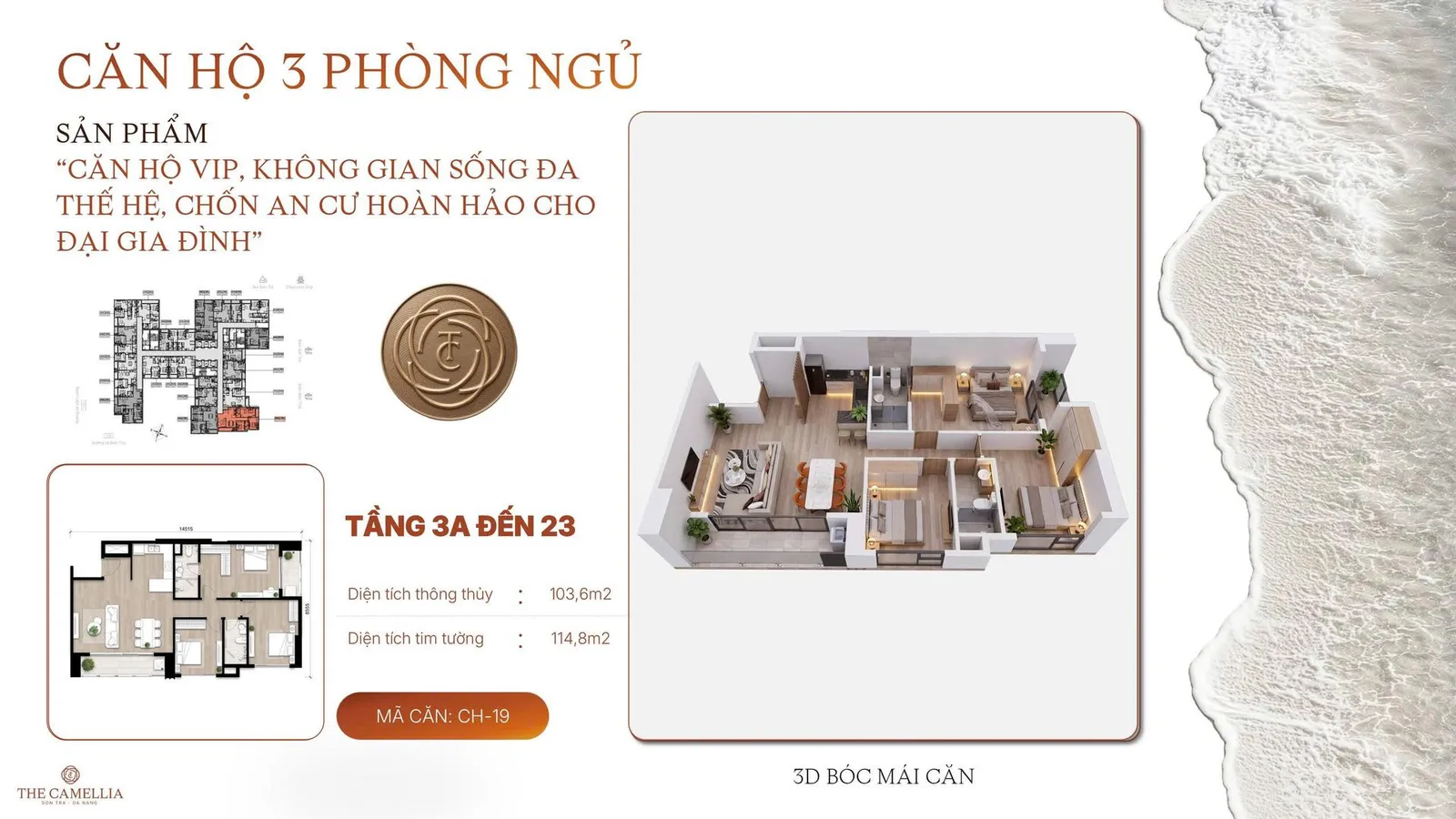 Căn hộ 3 phòng ngủ 3